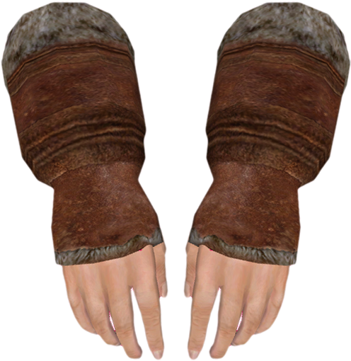 Fur Gauntlets Female - Suede (574x569), Png Download