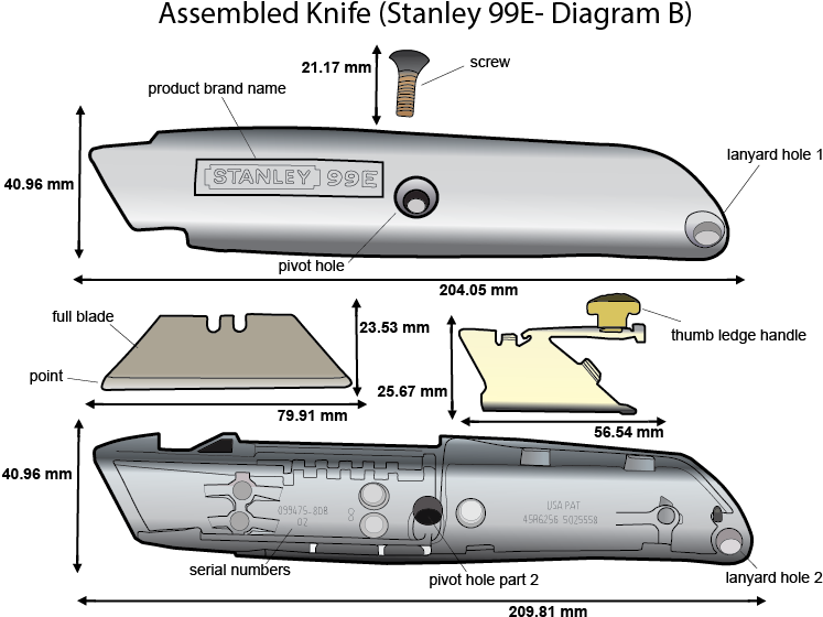 Png Graphic A Utility Knife Ai 2 24oct16 Technical - Utility Knife (747x568), Png Download
