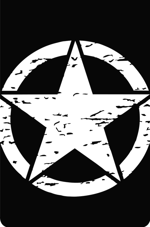 Army Star Sticker (498x752), Png Download