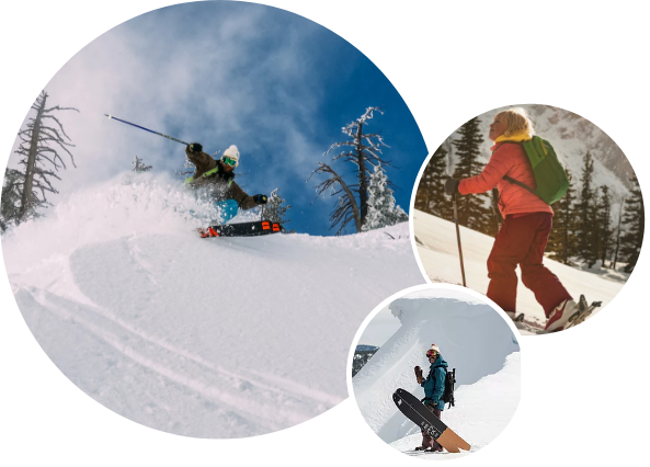 Ski & Snowboard Rentals - Skiing (593x426), Png Download