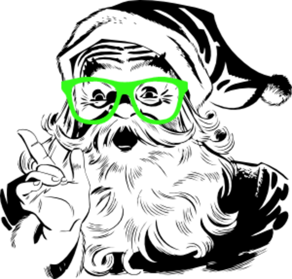 Vector Library Beard Clipart Xmas - Secret Santa Black And White (600x574), Png Download