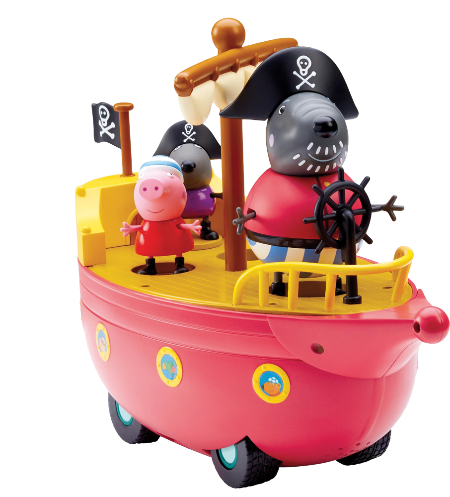 Peppa Pig 06151 Grandad Dogs Pirate Boat (1000x1000), Png Download