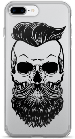 Iphone 7/7 Plus Hipster Skull With Beard Case - Barber Skull (600x600), Png Download
