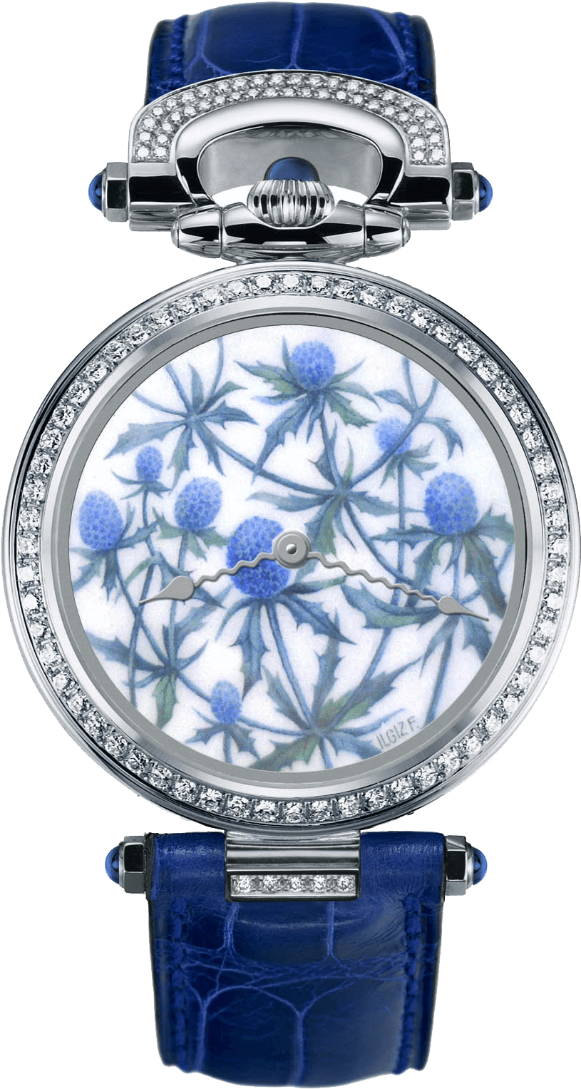Bovet Watch Ladies Fired Enamel Miniature Painting - Bovet Amadeo Fleurier 39mm Pansy Ladies Watch (1600x1600), Png Download