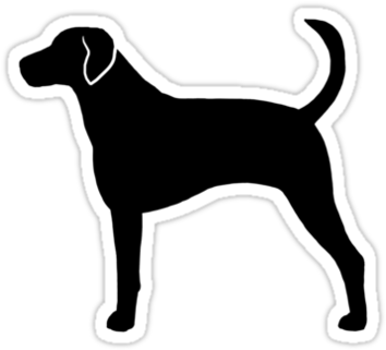 American Foxhound Silhouette Waterproof Die-cut Sticker - American Foxhound Silhouette Png (375x360), Png Download