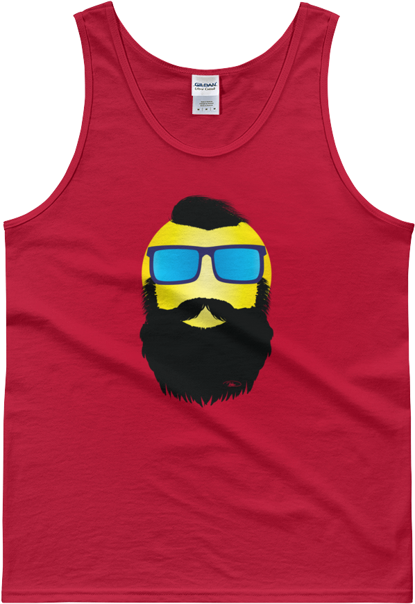 Hipster Beard Tank-moji - Shirt (1000x1000), Png Download