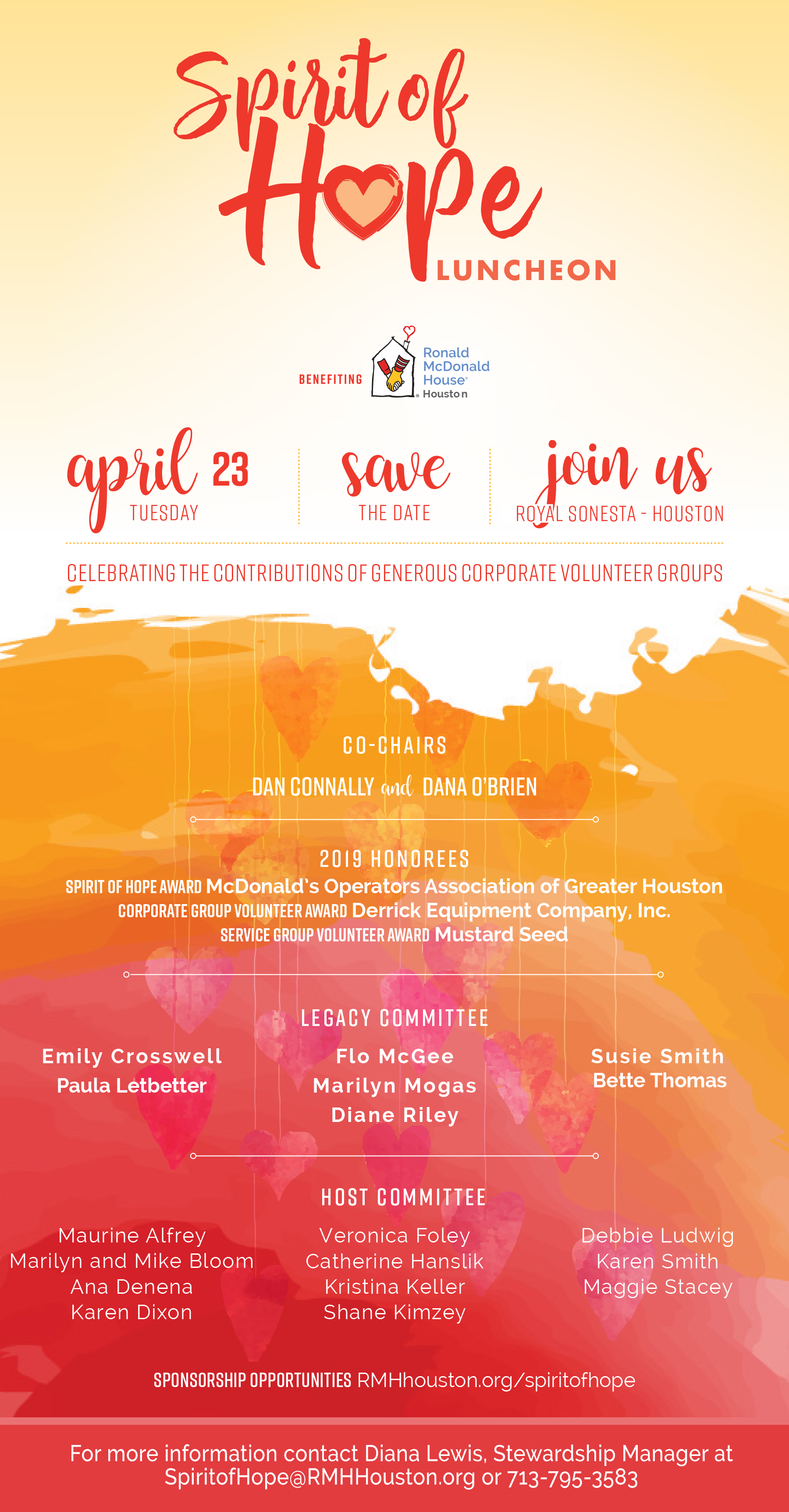 Spirit Of Hope Luncheon Ronald Mcdonald House Houston - Flyer (1800x3450), Png Download