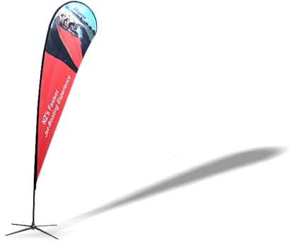 7' Tear Drop - Extra-large Teardrop Flag Double-sided Graphic Only (437x375), Png Download