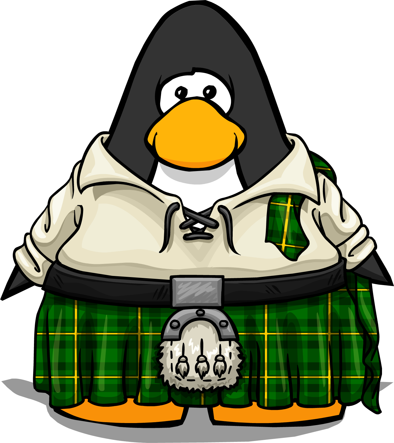 Emerald Kilt On Player Card - Club Penguin Raincoat Png (1380x1554), Png Download