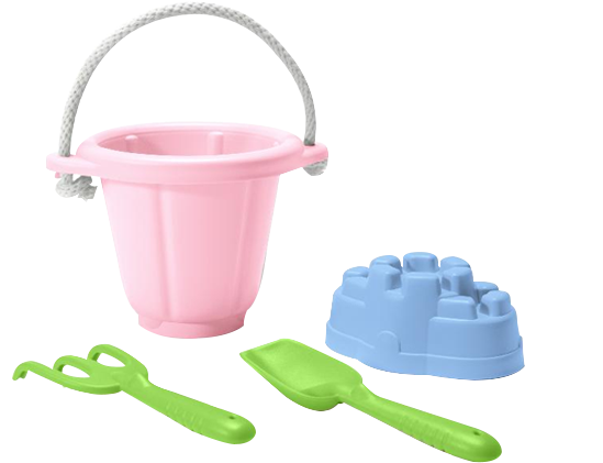 Green Toys, Juego Con Cubeta Rosa Para Playa - Green Toys - Sand Play Set (pink) (600x700), Png Download