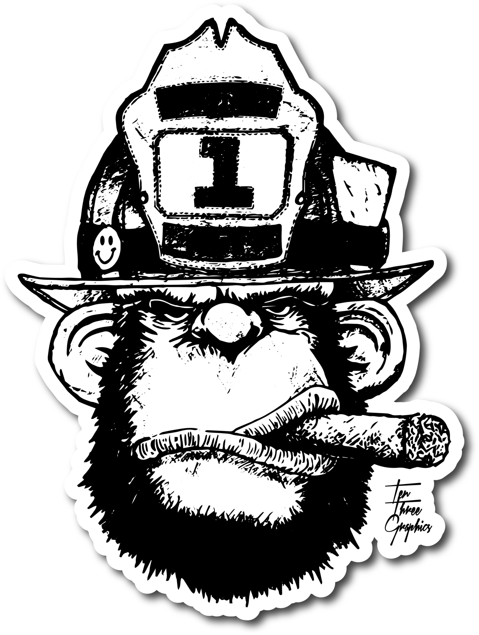 Stretch In Decal - Firefighter (1548x2048), Png Download