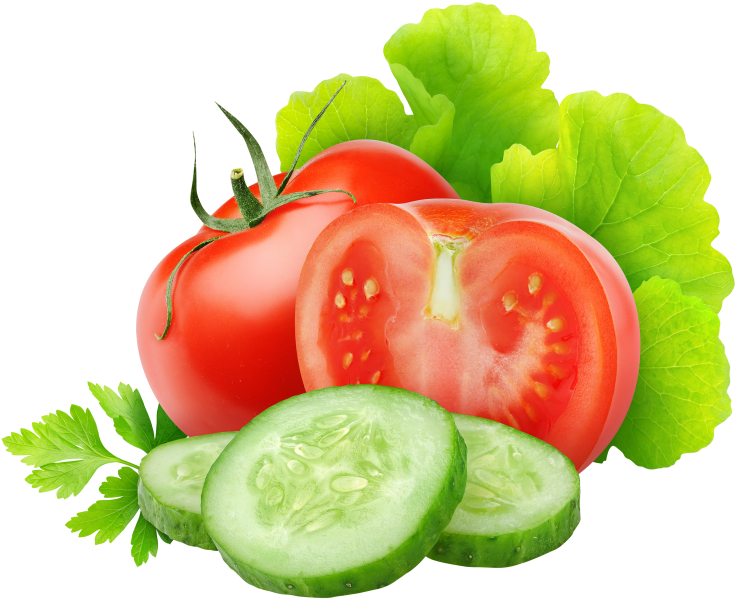 Tomato And Cucumber Slice - Aloe Vera With Cucumber (866x650), Png Download