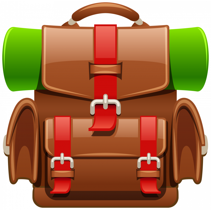 Brown Tourist Backpack Png Clipart Image - Backpack Clip Art Png (817x811), Png Download