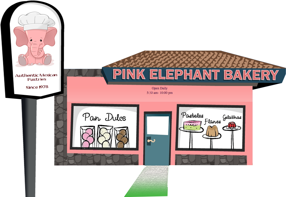 Pan Dulce - Pink Elephant San Jose Ca (998x671), Png Download