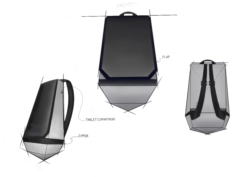 Backpack - White Office Backpack Png (1000x773), Png Download