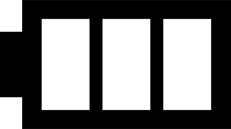 Battery With Three Empty Areas Comments - Monochrome (980x548), Png Download