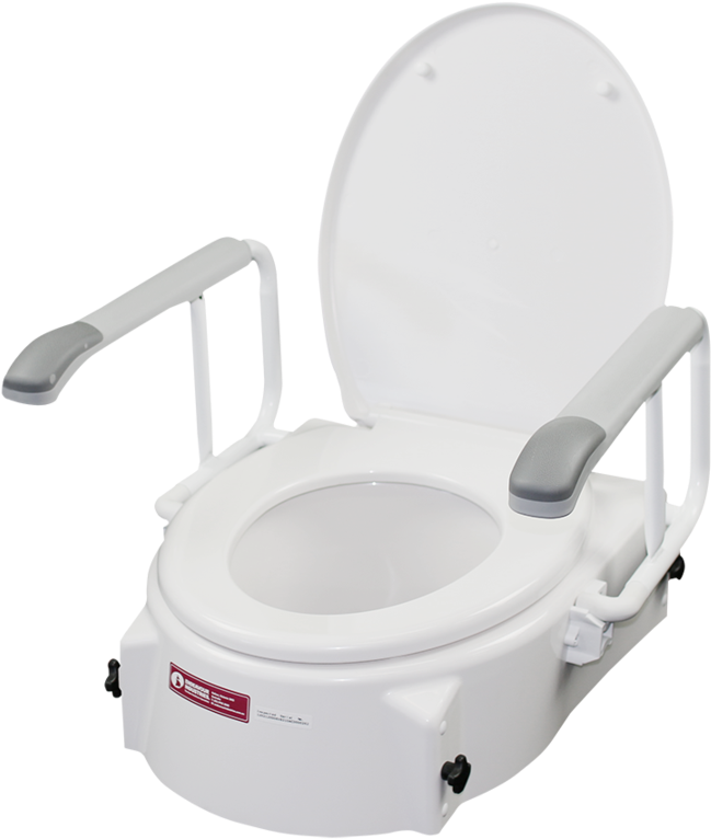 X214 Adjustable Height Toilet Seat Raiser With Arms - Toilet Seat (900x900), Png Download