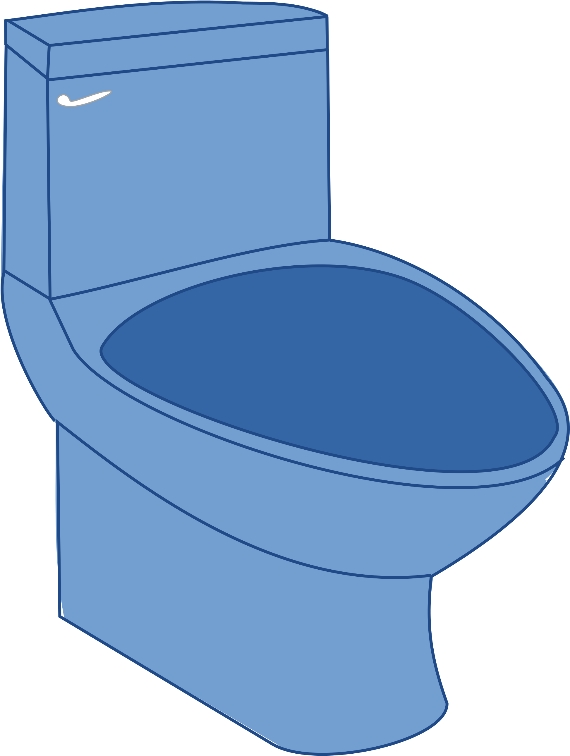 Open - Blue Toilet (2000x2610), Png Download