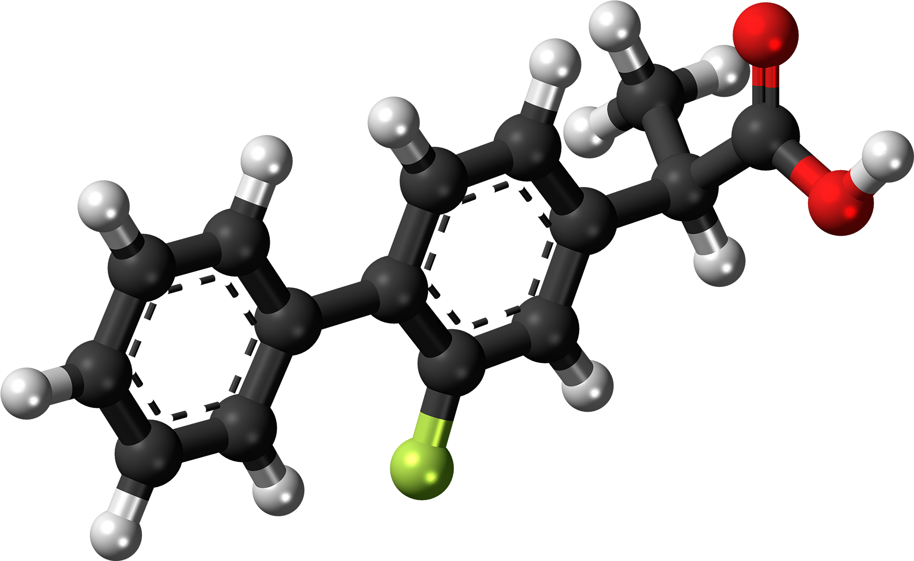 Tarenflurbil Molecule Ball - Amine Compounds (chemical Compounds) (2000x1274), Png Download