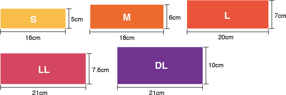 S , M (6x18cm), L (7x20cm), Ll (7 - Ticket Size In Cm (953x328), Png Download