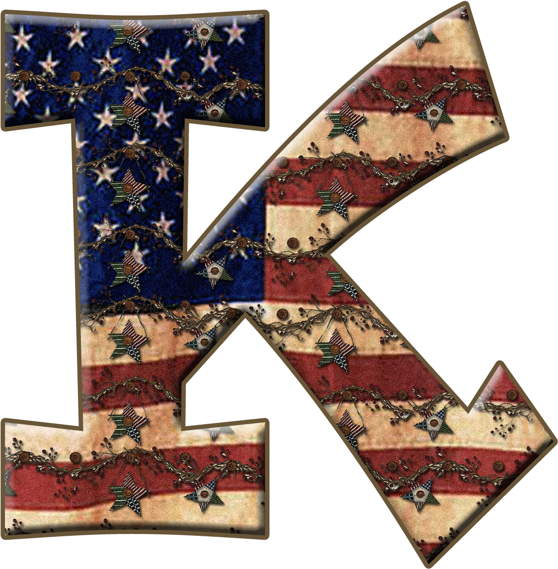 Ge Capital Letter K - Patriotic Granny Letter E (1200x1200), Png Download