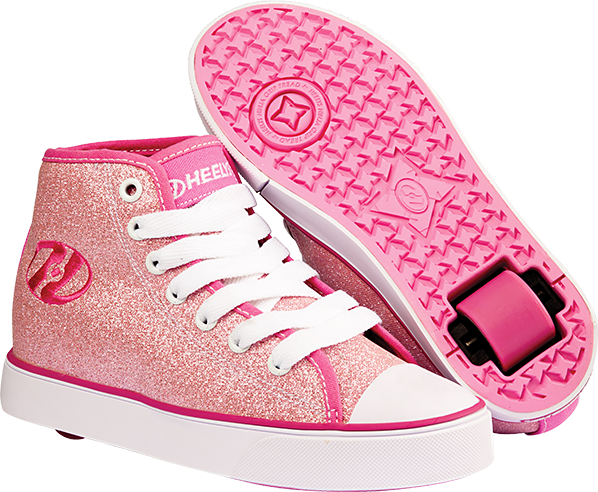 Heelys Veloz Rullesko Rosa Og Glitter, Pink, Large - Heelys For Girls Pink (598x492), Png Download