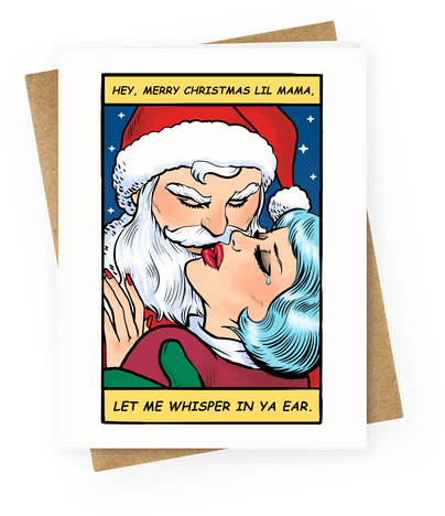 Greetingcard45 Off White Z1 T Santa Romance Comic - Santa Comic (484x484), Png Download