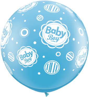 3' Pale Blue Baby Boy Dots Latex Balloons X - Blue Baby Balloons In Png (349x390), Png Download