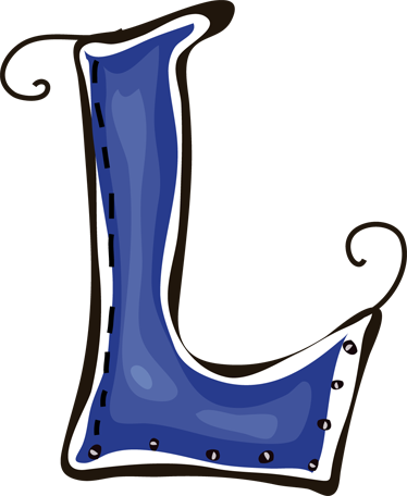 Letter L Sticker - Letra L Png Azul (374x456), Png Download
