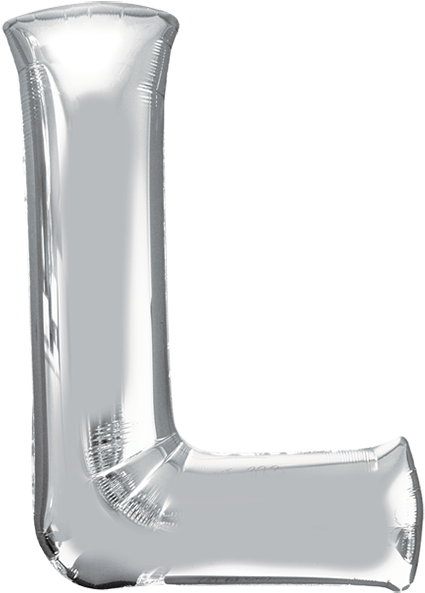 Extra Large Silver Foil Balloon Letter L (600x600), Png Download
