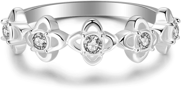 Soufeel Rings Soufeel Flowers Ring Sterling Silver (750x750), Png Download