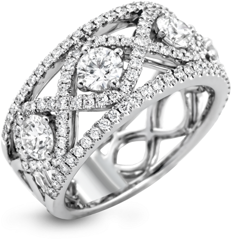 Bling - Lace Diamond Wedding Band (600x600), Png Download