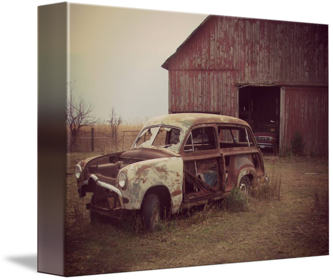 "abandoned Car" By Cassie Peters - Antique Car (650x547), Png Download