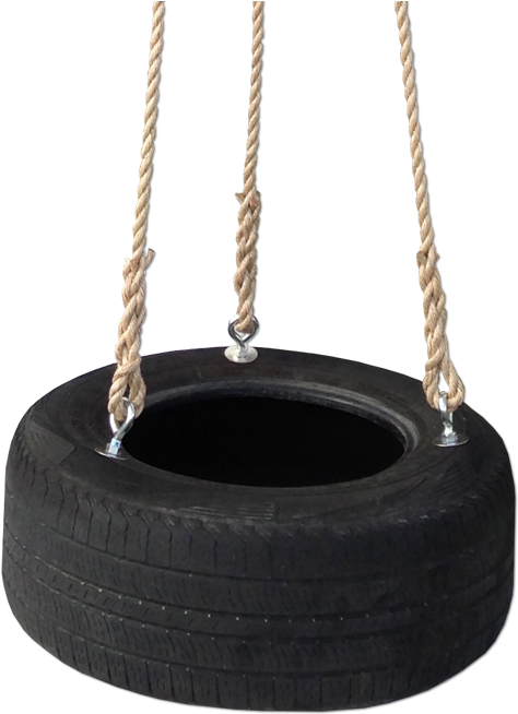 Recycled Tire Swing - Transparent Tire Swing Clipart (504x675), Png Download