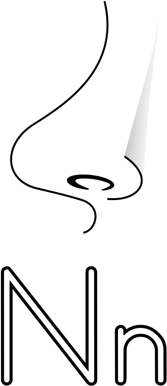 Letter Nn For Nose Coloring (487x800), Png Download