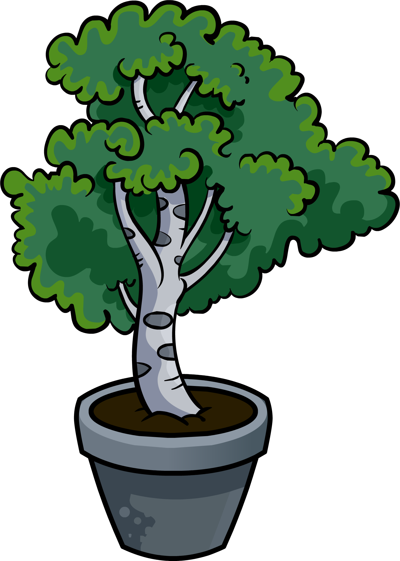 Potted Tree - Club Penguin Potted Tree (1621x2273), Png Download