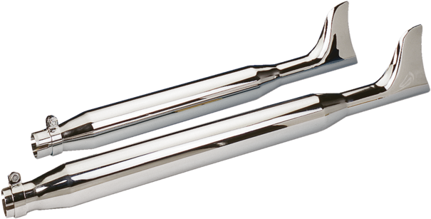 These Beautiful Chrome Plated Fish Tail Mufflers Are - Muffler (640x337), Png Download