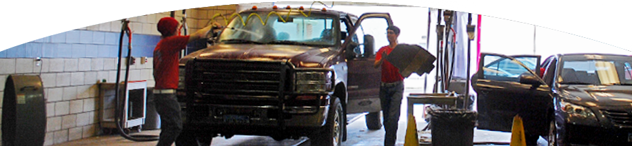 Two Young Men Washing A Truck In The Carwash - Washing (917x212), Png Download