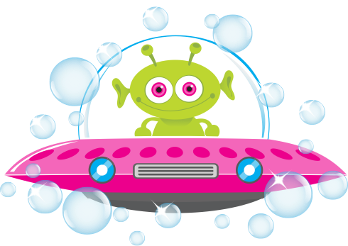Meet Merle - Martian Car Wash Logo Transparent (490x347), Png Download