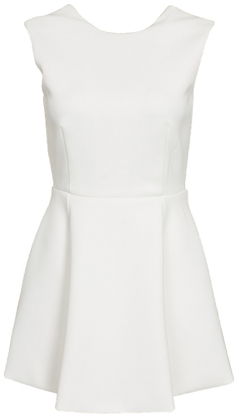 Vestido Blanco Corto Con Escote En Espalda - Vestido Blanco Corto Bogota (450x600), Png Download