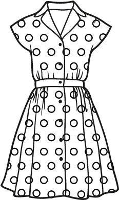 Vestido-pinup 2 - Coloring Pages Of Dress (600x470), Png Download