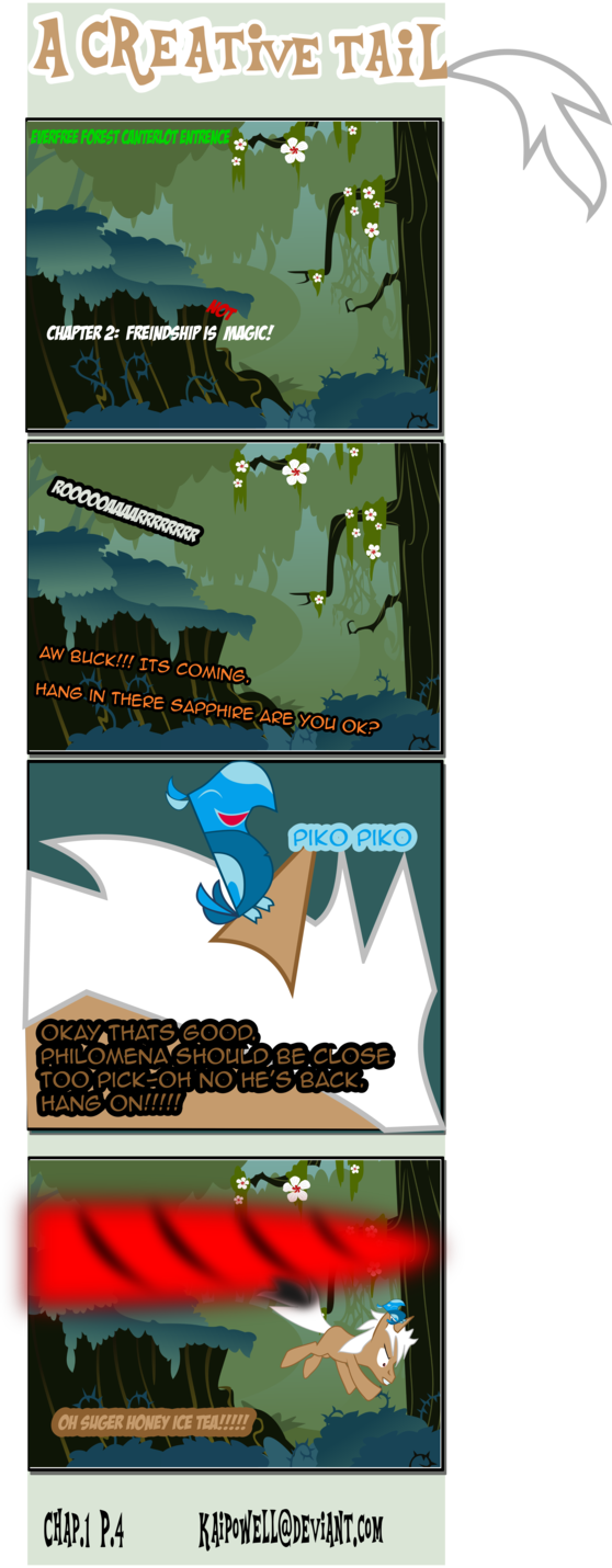 Kaijeno, Baby Phoenix, Blue, Blue Phoenix, Comic, Oc, - Everfree Forest Background (558x1430), Png Download