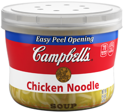 Campbell's Chicken Noodle Soup Microwavable Bowl (400x366), Png Download