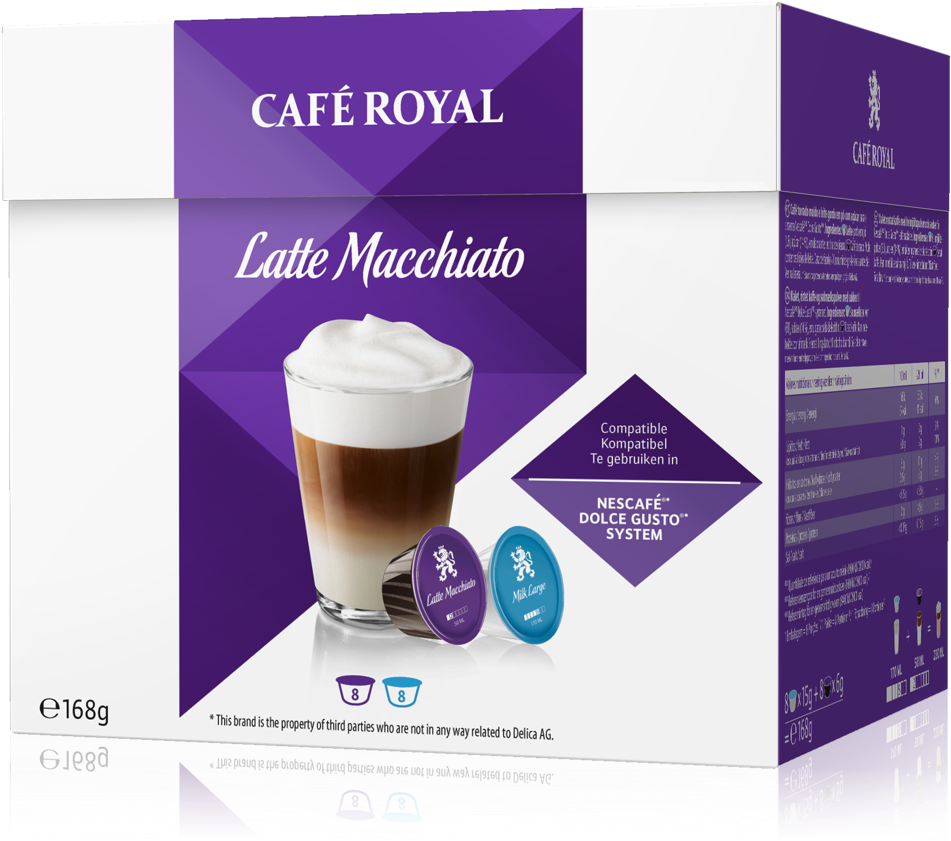 Cafe Royal Latte Macchiato Kompatibel Mit Nescafe Dolce - Chai Latte Capsules For Nespresso (1020x1300), Png Download