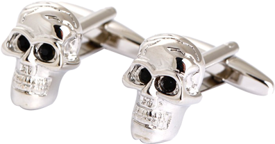 Metal Skull Cufflinks - Silver (482x482), Png Download