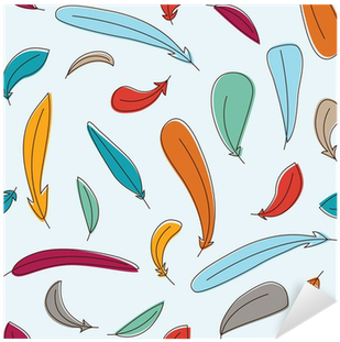 Vinilo Pixerstick Patrón Sin Fisuras Con Plumas De - Feather (400x400), Png Download