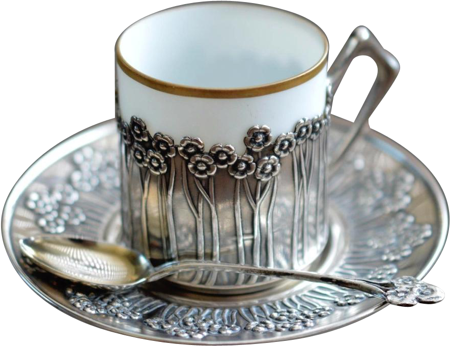 Art Deco Coffee Mugs Art Nouveau Silver Coffee Cup - Art Deco Coffee Cups (883x883), Png Download