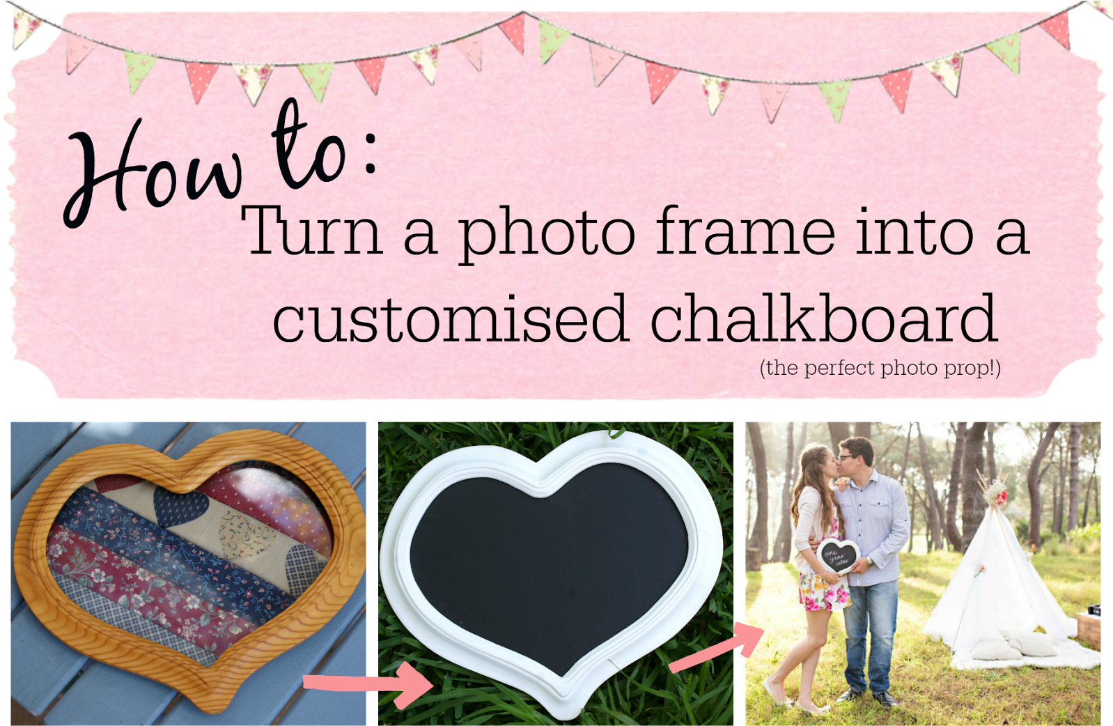 How To Make A Chalkboard From A Photo Frame - Heart (1600x1058), Png Download