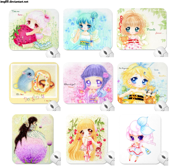 Jelly Sticker Pack Jelly Store Bv Cute Mouse Pads - Wenig Süsse Mit Häschentasche Mauspads (600x605), Png Download