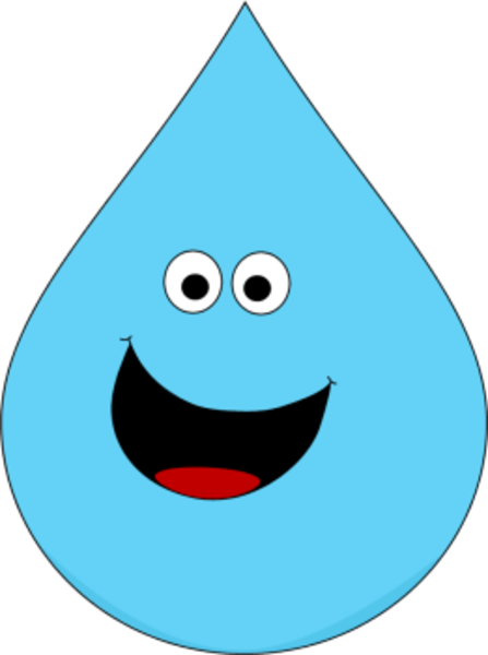 Smiling Raindrop - Cute Raindrop Clipart (447x600), Png Download